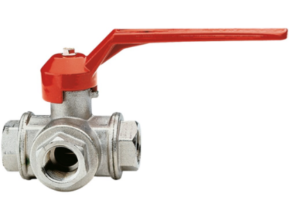 Afbeeldingen van Kogelkraan 3-weg L-boring G¼"