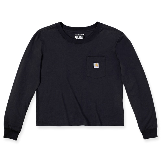 Afbeeldingen van CARHARTT T-shirt lange mouwen met zak dames 106121 zwart L