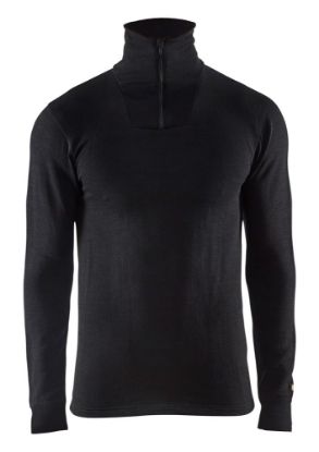 Afbeeldingen van BLÅKLÄDER Onderhemd zip-neck XWARM 4894 zwart XS