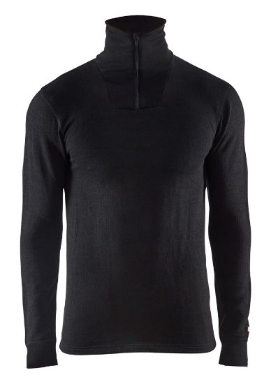 Afbeeldingen van BLÅKLÄDER Onderhemd zip-neck XWARM 4894 zwart XS