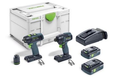 Afbeeldingen van FESTOOL Accu combiset TID 18 HPC4,0 I-Set T18 18V 4,0Ah in Systainer