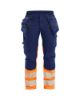 Afbeeldingen van BLÅKLÄDER Werkbroek met stretch dames 7030 marineblauw/High Vis oranje D21