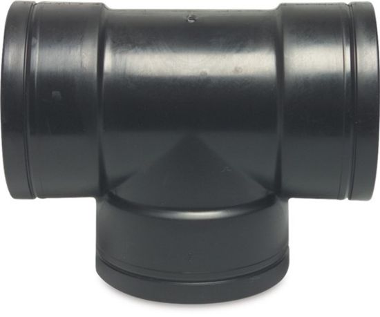 Afbeeldingen van T-stuk 90° PP zwart 2" binnendraad 10bar