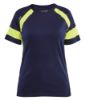 Afbeeldingen van BLÅKLÄDER T-shirt dames Visible 3524 marineblauw/High Vis geel S