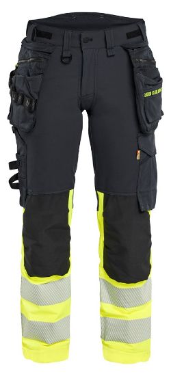 Afbeeldingen van BLÅKLÄDER Werkbroek met 4-weg stretch dames 7025 zwart/High Vis geel C46