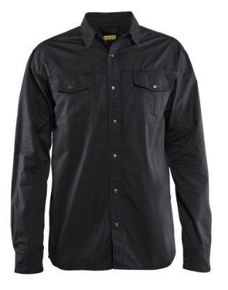 Afbeeldingen van BLÅKLÄDER Overhemd Twill 3297 zwart 2XL