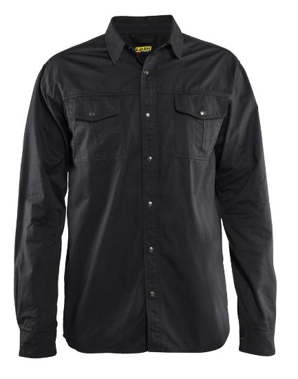 Afbeeldingen van BLÅKLÄDER Overhemd Twill 3297 zwart 2XL