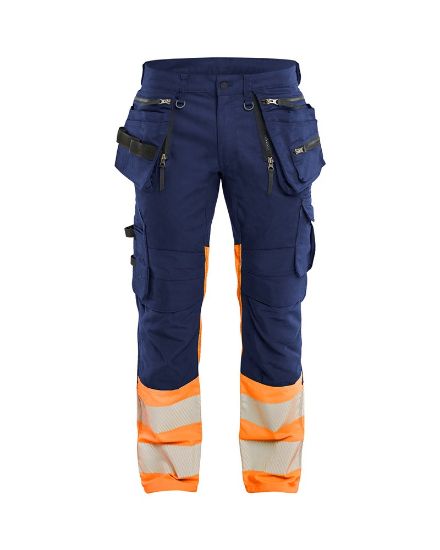 Afbeeldingen van BLÅKLÄDER Werkbroek met stretch 1130 marineblauw/High Vis oranje C54