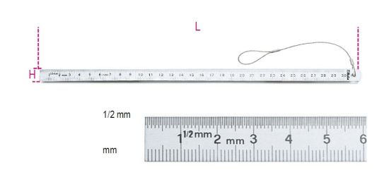 Afbeeldingen van BETA Liniaal flexibel RVS 1682HS-300 300MM