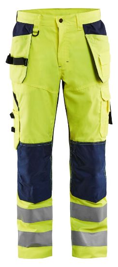 Afbeeldingen van BLÅKLÄDER Werkbroek met ventilatie 1565 High Vis geel/marineblauw D96
