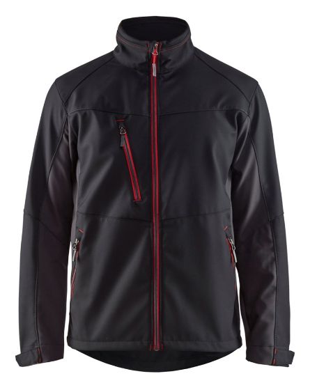 Afbeeldingen van BLÅKLÄDER Softshell jack 4950 zwart/rood L