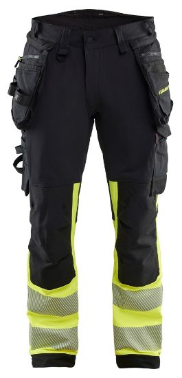 Afbeeldingen van BLÅKLÄDER Werkbroek met 4-weg stretch 1125 zwart/High Vis geel C64