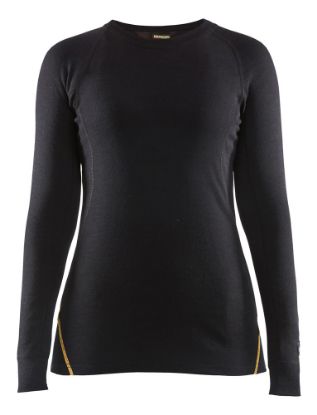 Afbeeldingen van BLÅKLÄDER Onderhemd vlamvertragend dames 68% merinowol 7213 zwart 2XL