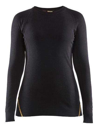 Afbeeldingen van BLÅKLÄDER Onderhemd vlamvertragend dames 68% merinowol 7213 zwart XS
