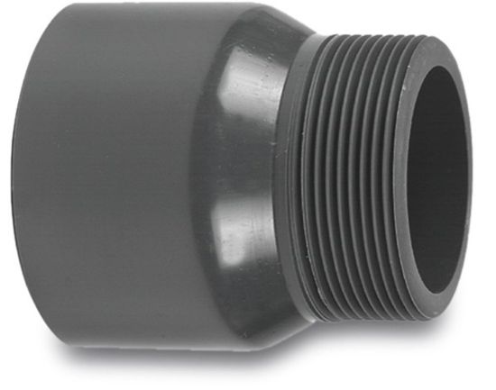 Afbeeldingen van VDL Puntstuk handgevormd PVC-U grijs 32MMX1" lijmmof/buitendraad 10bar