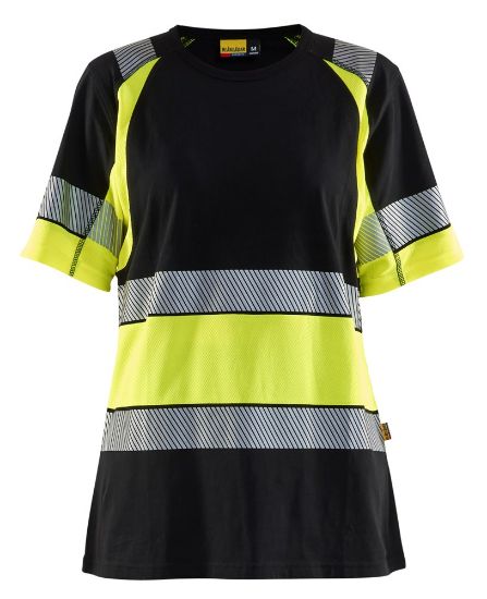 Afbeeldingen van BLÅKLÄDER T-shirt dames 3410 zwart/High Vis geel M
