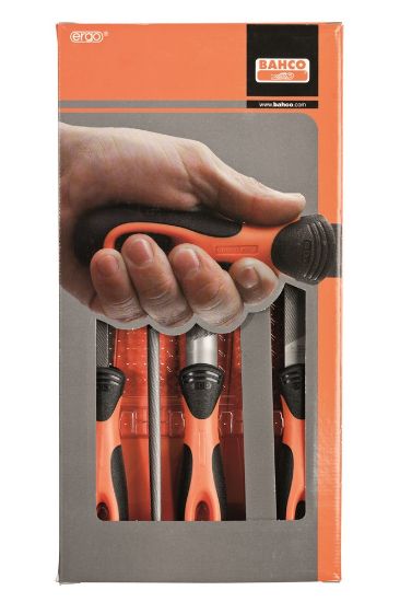 Afbeeldingen van BAHCO Vijlenset basterd/halfzoet ERGO 200MM 5x