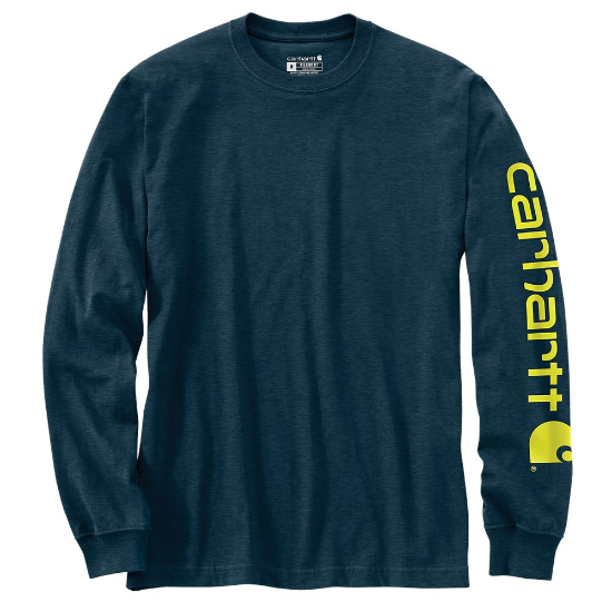Afbeeldingen van CARHARTT T-shirt logo sleeve L/S EK231 night blue heather XL