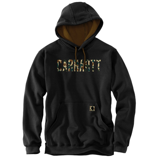 Afbeeldingen van CARHARTT Hoodie Camo logo 105486 zwart M