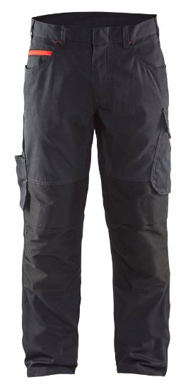 Afbeeldingen van BLÅKLÄDER Werkbroek service met stretch 1495 zwart/rood C44