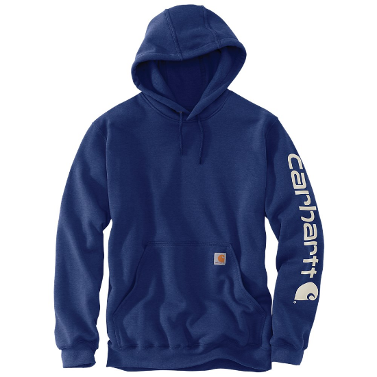 Afbeeldingen van CARHARTT Hoodie logo sleeve K288 scout blue heather M
