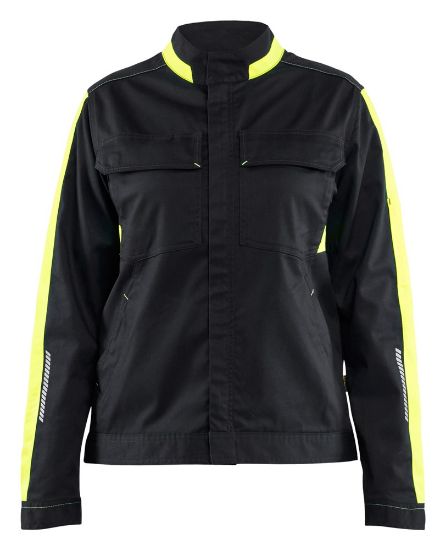 Afbeeldingen van BLÅKLÄDER Jack industrie dames met stretch 4443 zwart/High Vis geel S