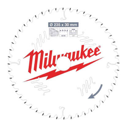 Afbeeldingen van MILWAUKEE Cirkelzaagblad MS W hout 235X30X2,4MM ATB 48T +10°