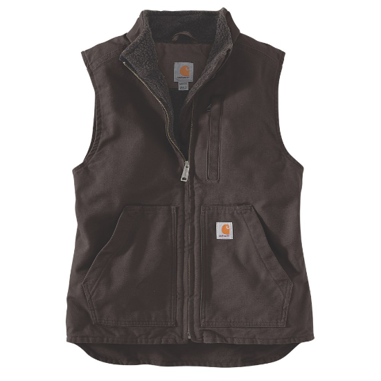 Afbeeldingen van CARHARTT Vest Sherpa lined mock neck dames 104224 donkerbruin XS