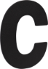 Afbeeldingen van OXLOC Huisnummer RVS zwart letter C