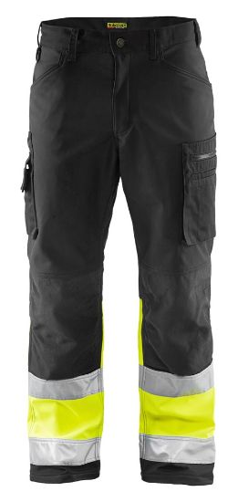Afbeeldingen van BLÅKLÄDER Softshell werkbroek 1562 zwart/High Vis geel D96