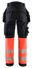 Afbeeldingen van BLÅKLÄDER Softshell werkbroek dames 7114 zwart/High Vis rood D20