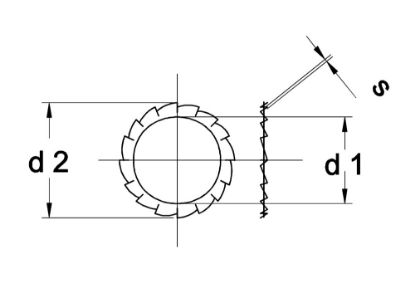 Afbeeldingen van Tandveerring met gesloten buitenvertanding DIN 6798A EV