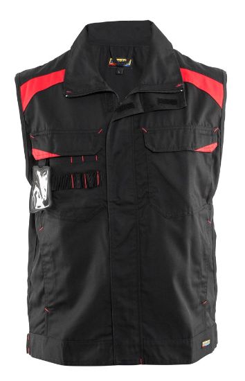 Afbeeldingen van BLÅKLÄDER Werkvest industrie ongevoerd 3164 zwart/rood S