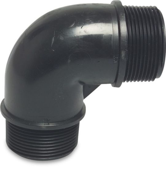 Afbeeldingen van Knie 90° PP zwart ½" buitendraad 10bar