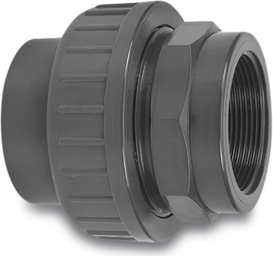 Afbeeldingen van VDL Koppeling PVC-U type A grijs ¾"X25MM binnendraad/lijmmof 10bar