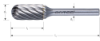 Afbeeldingen van ROTEC Stiftfrees HM model CZ9 INOX-vertand 6X18X50X6MM 