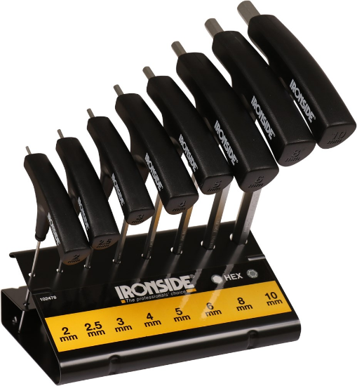 Afbeeldingen van IRONSIDE Stiftsleutelset inbus T-greep 2-10MM 8x
