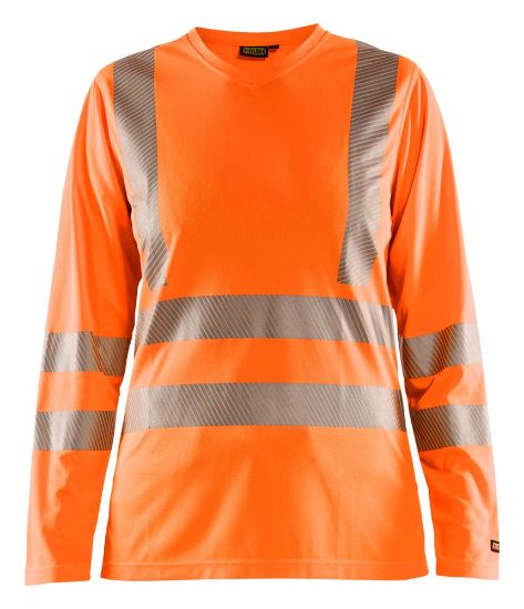 Afbeeldingen van BLÅKLÄDER T-shirt UV dames met lange mouwen 3485 High Vis oranje L