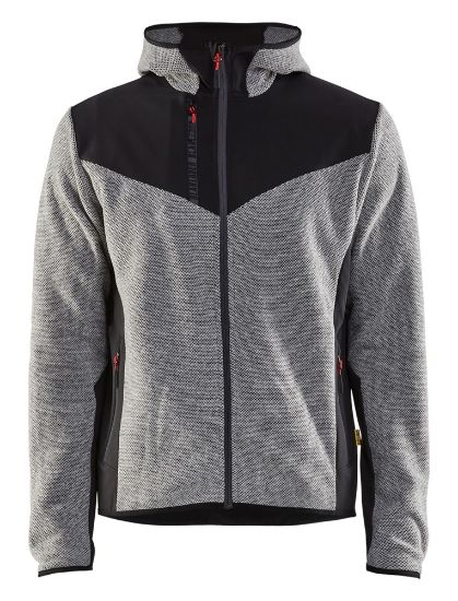 Afbeeldingen van BLÅKLÄDER Gebreid jack met softshell 5940 grijs mêlee/zwart XL