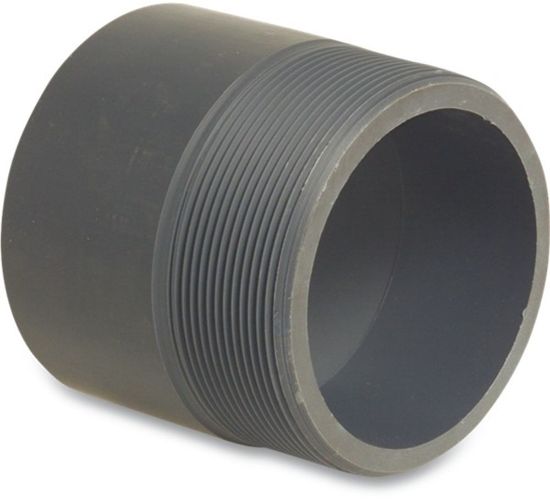 Afbeeldingen van VDL Puntstuk handgevormd PVC-U grijs 90/110MMX4" lijmmof/spie/buitendraad 10bar