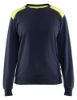 Afbeeldingen van BLÅKLÄDER Sweater dames bi-colour 3408 donker marineblauw/High Vis geel S