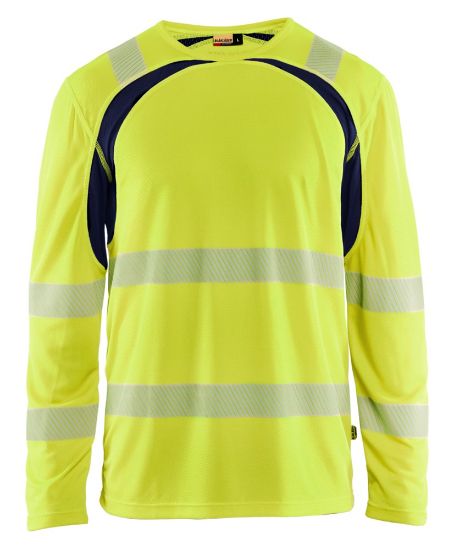 Afbeeldingen van BLÅKLÄDER T-shirt UV met lange mouwen 3599 High Vis geel/marineblauw S