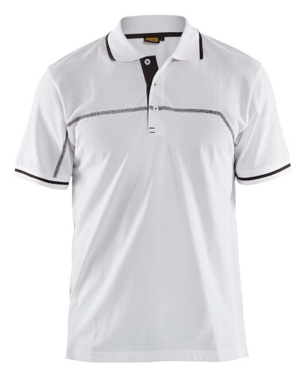 Afbeeldingen van BLÅKLÄDER Poloshirt 3389 wit/donkergrijs 2XL