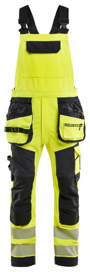Afbeeldingen van BLÅKLÄDER Bretelbroek met 4-weg stretch 2626 High Vis geel/zwart D88