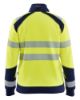 Afbeeldingen van BLÅKLÄDER Sweater dames met rits 3508 High Vis geel/marineblauw L