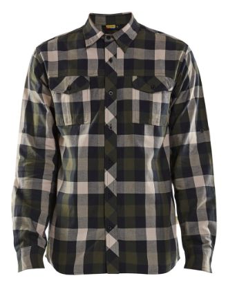 Afbeeldingen van BLÅKLÄDER Overhemd flanel 3299 groen/zwart 2XL