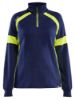 Afbeeldingen van BLÅKLÄDER Sweater dames Visible 3566 marineblauw/High Vis geel S