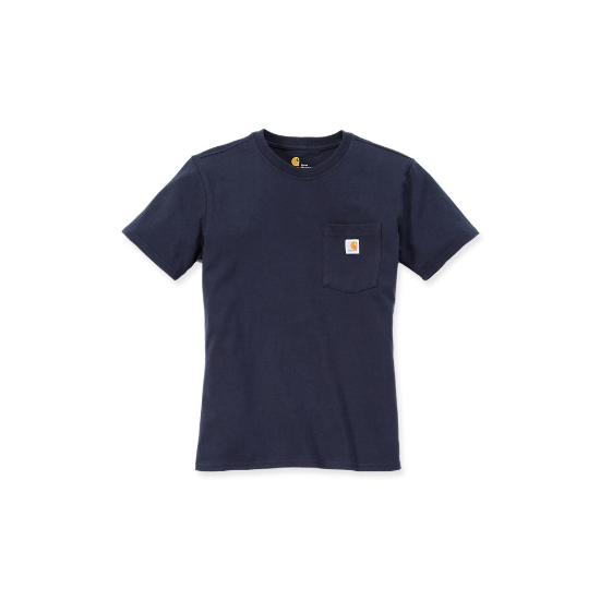 Afbeeldingen van CARHARTT T-shirt workwear met zak dames 103067 navy XS