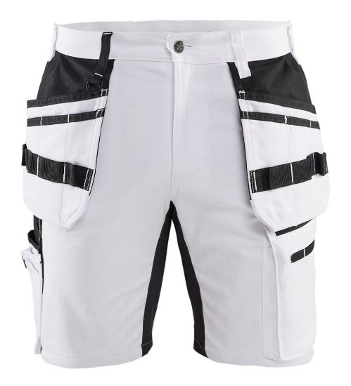 Afbeeldingen van BLÅKLÄDER Schildersshort met stretch X1900 1911 wit/zwart D84