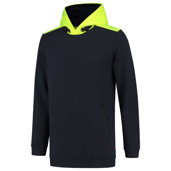 Afbeeldingen van TRICORP Sweater High Vis met capuchon 303005 inkt/fluor geel L